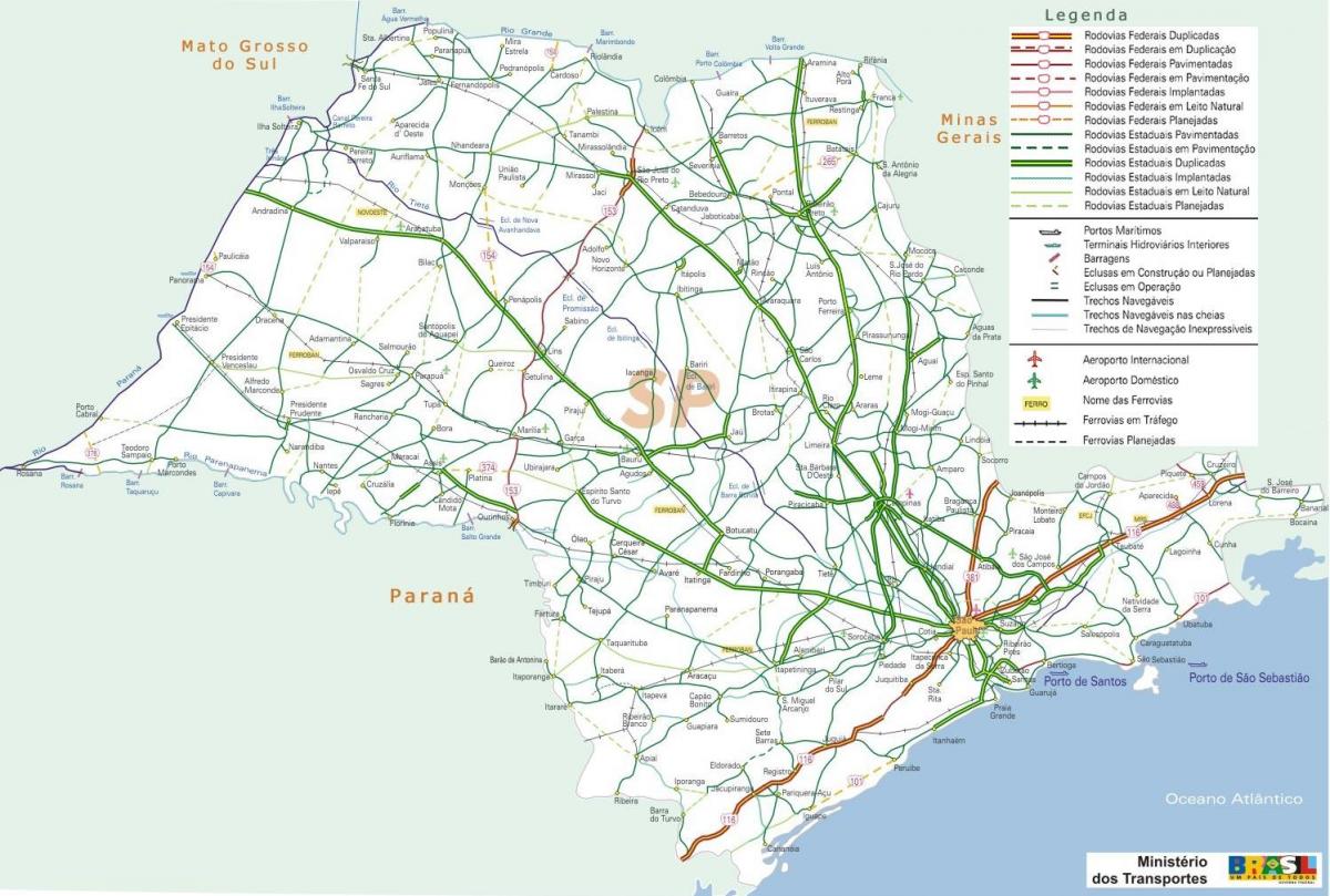 Harta e São Paulo autostrada