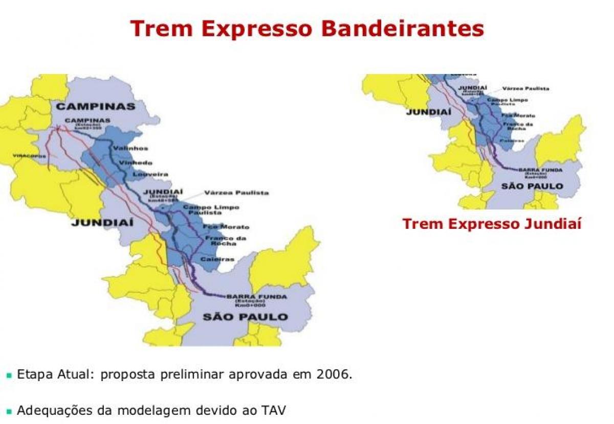 Harta e São Paulo Expresso Bandeirantes
