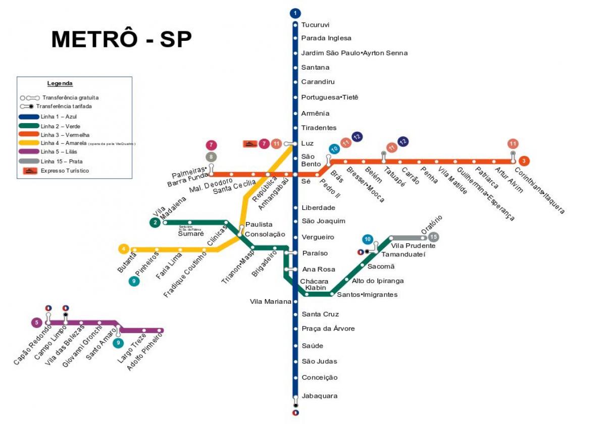 Harta e São Paulo metro
