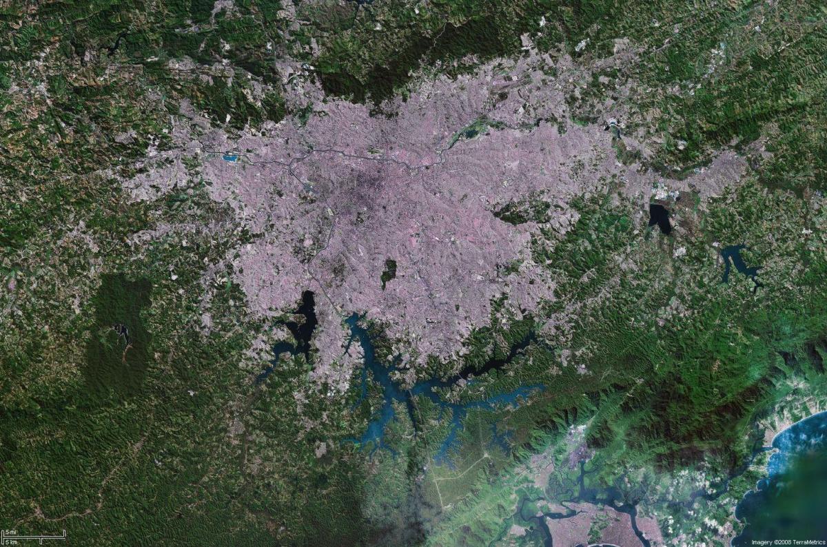 Harta e São Paulo satelitore