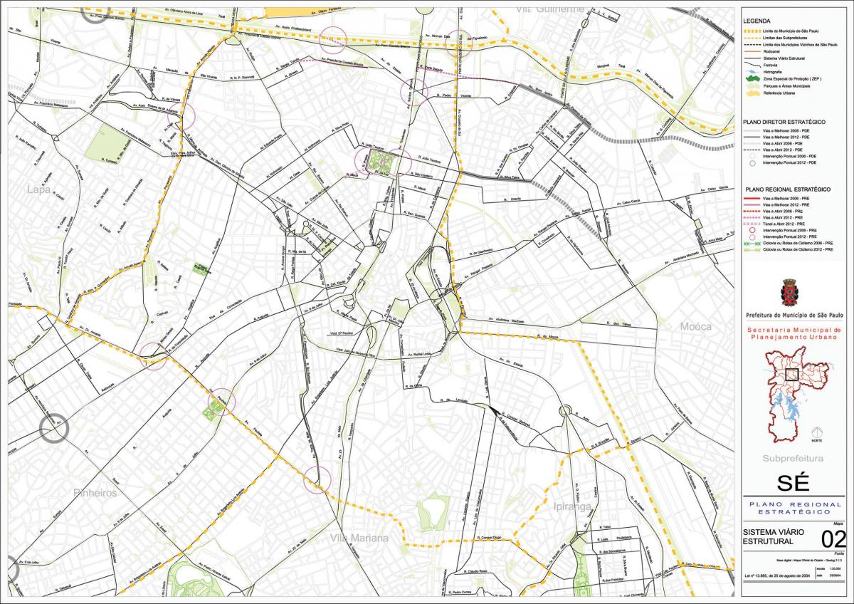Harta e Sé São Paulo - Rrugët