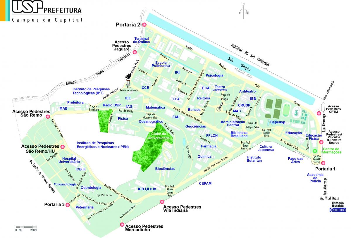 Harta e universitetit të São Paulo - USP