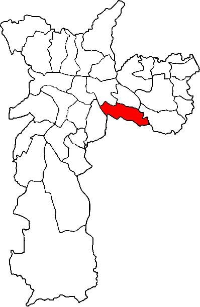 Harta e Vila Prudente nën-prefekturës São Paulo