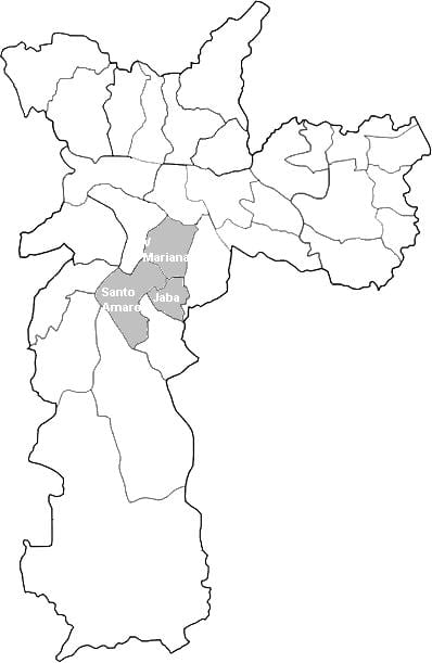 Harta e zonës Centro-Sul São Paulo