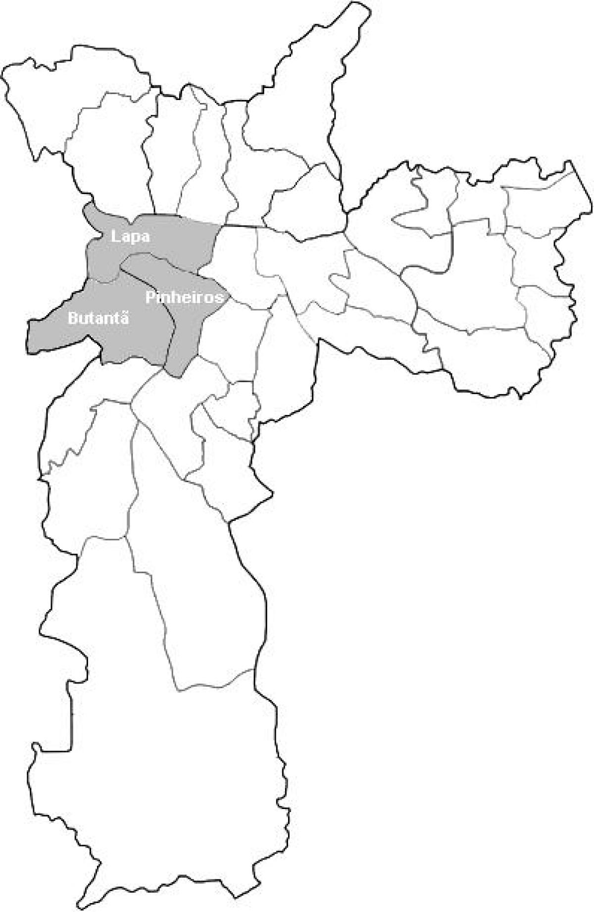 Harta e zonës Oeste São Paulo