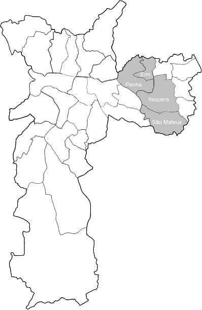 Harta e zonës Leste 1 São Paulo