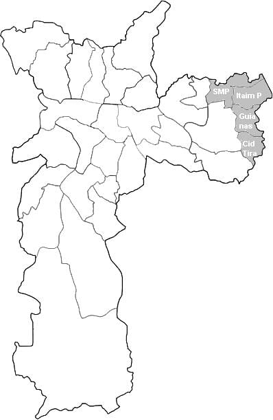Harta e zonës Leste 2 São Paulo