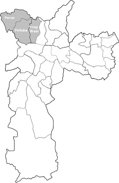 Harta e zonës Noroeste São Paulo