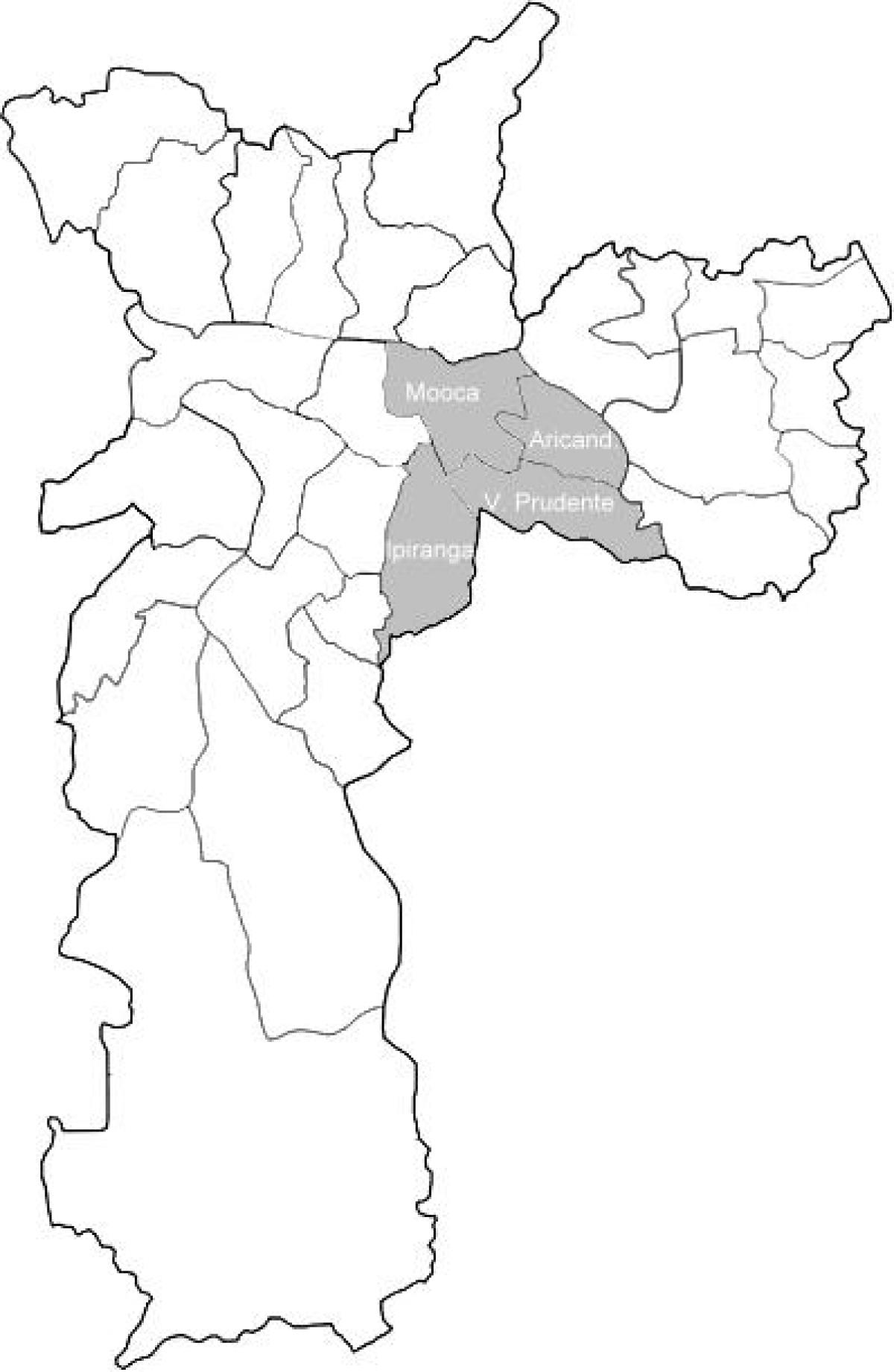 Harta e zonës Sudeste São Paulo
