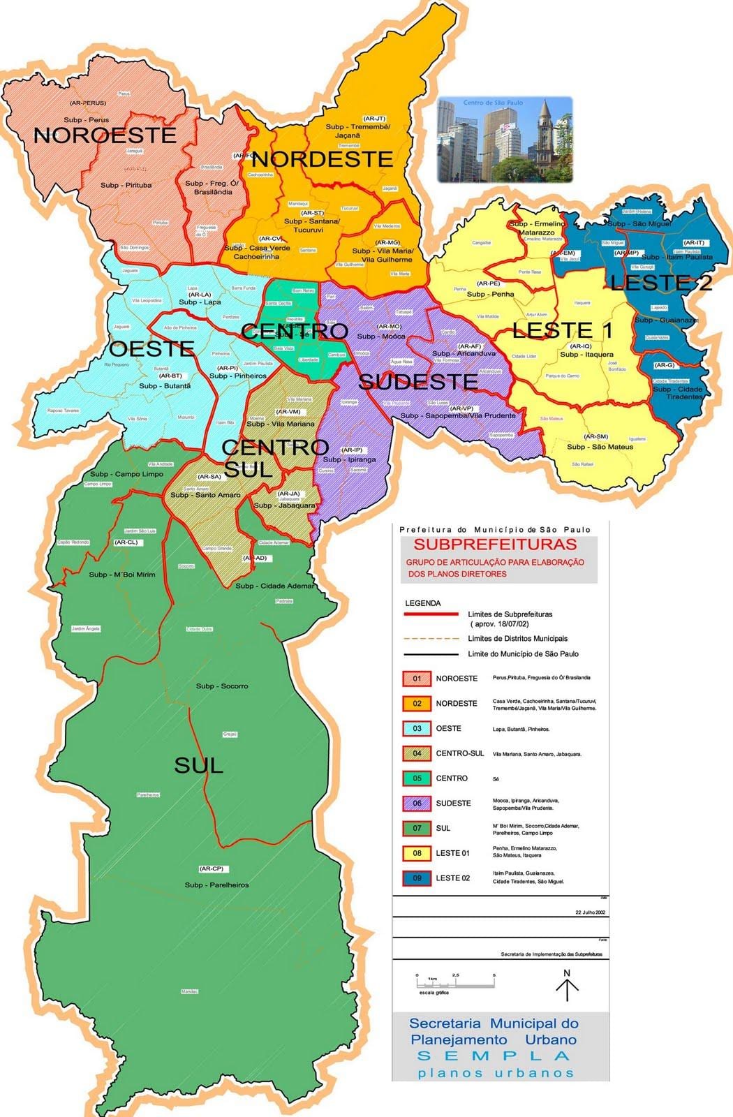 Harta e zonas São Paulo