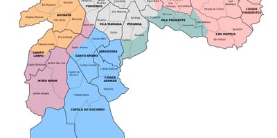 Harta administrative e zonës të São Paulo