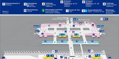 Harta e bus terminal Tietê - katin e sipërm