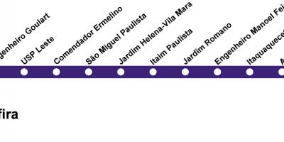 Harta e CPTM São Paulo - Line 12 - Safir