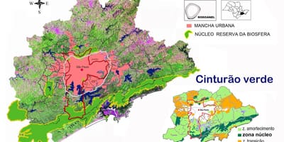 Harta e rezervë e biosferës së gjelbër rrip të São Paulo