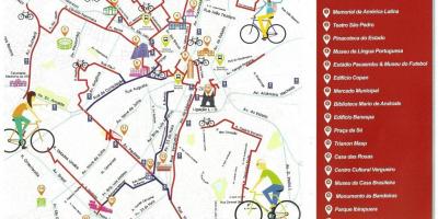 Harta e São Paulo biçikletë rrugën