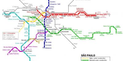 Harta e São Paulo hekurudhë me një shinë