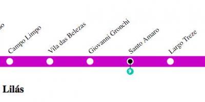 Harta e São Paulo metro - Line 5 - Lilac