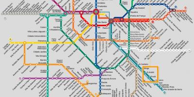 Harta e São Paulo rrjeti metro