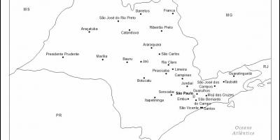 Harta e São Paulo virgjëresha - qytetet kryesore