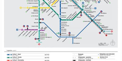 Harta e transportit São Paulo - EMTU/PS - metro - CPTM